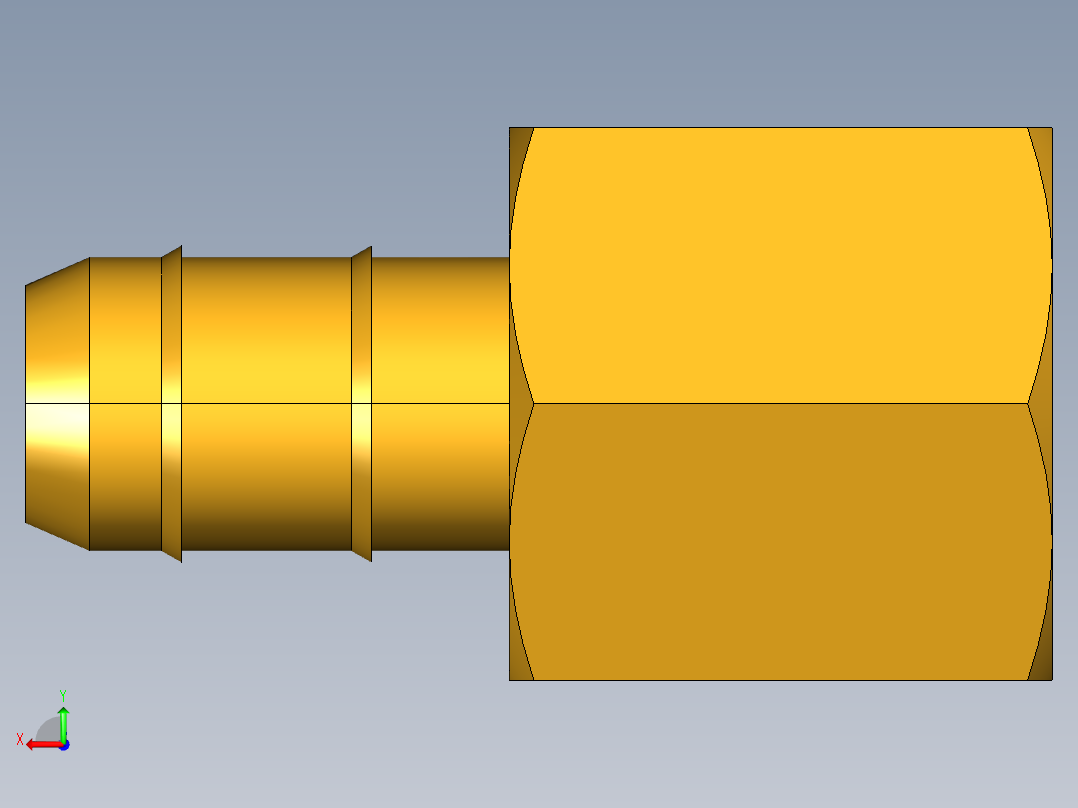 工业通用螺蚊管倒齿式工业硬管接头Female Connector 26-6-2后视图