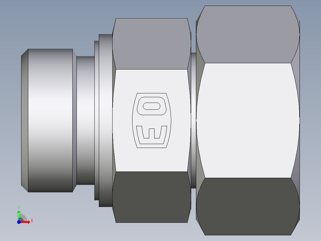 卡套式工业通用硬管接头EO_Swivel_connector_EGE25SREDCF前视图