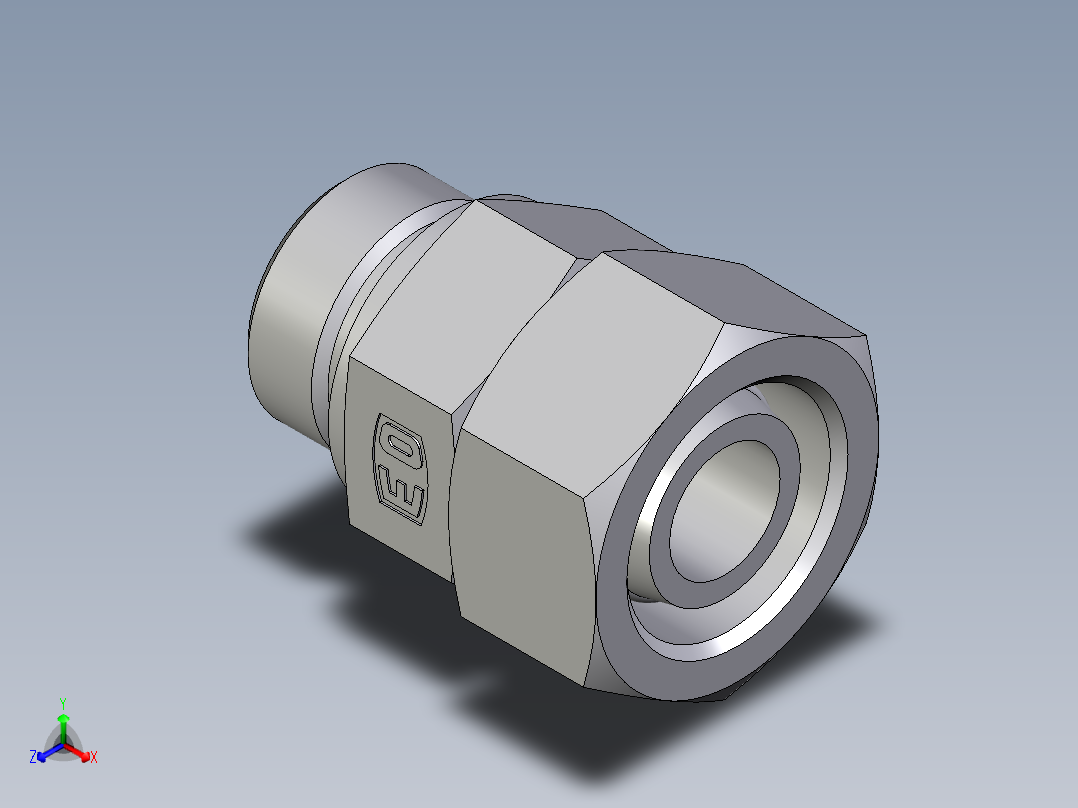 卡套式工业通用硬管接头EO_Swivel_connector_EGE25SREDCF正等轴测图