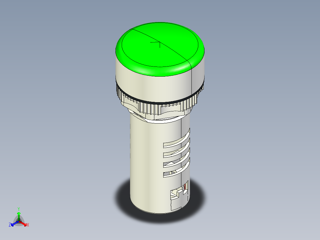 ND16-22D指示灯信号灯正等轴测图