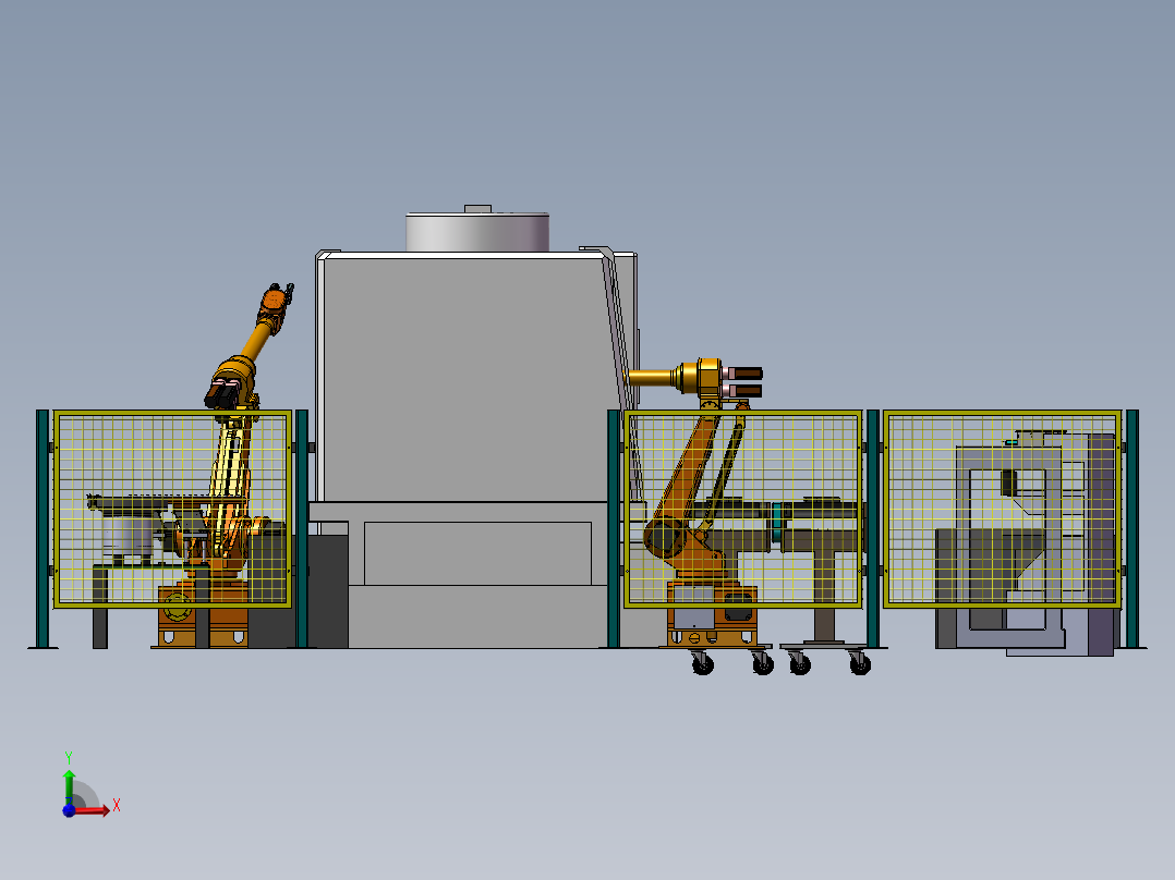 注塑产品自动化前视图
