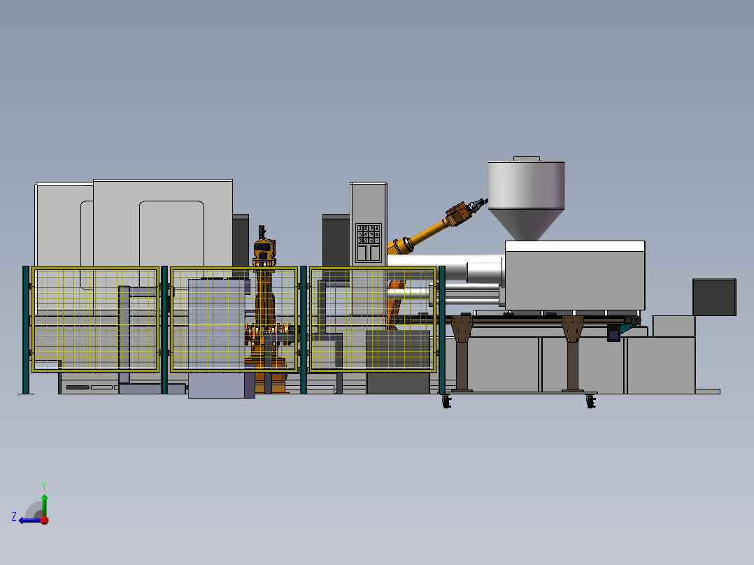 注塑产品自动化右视图