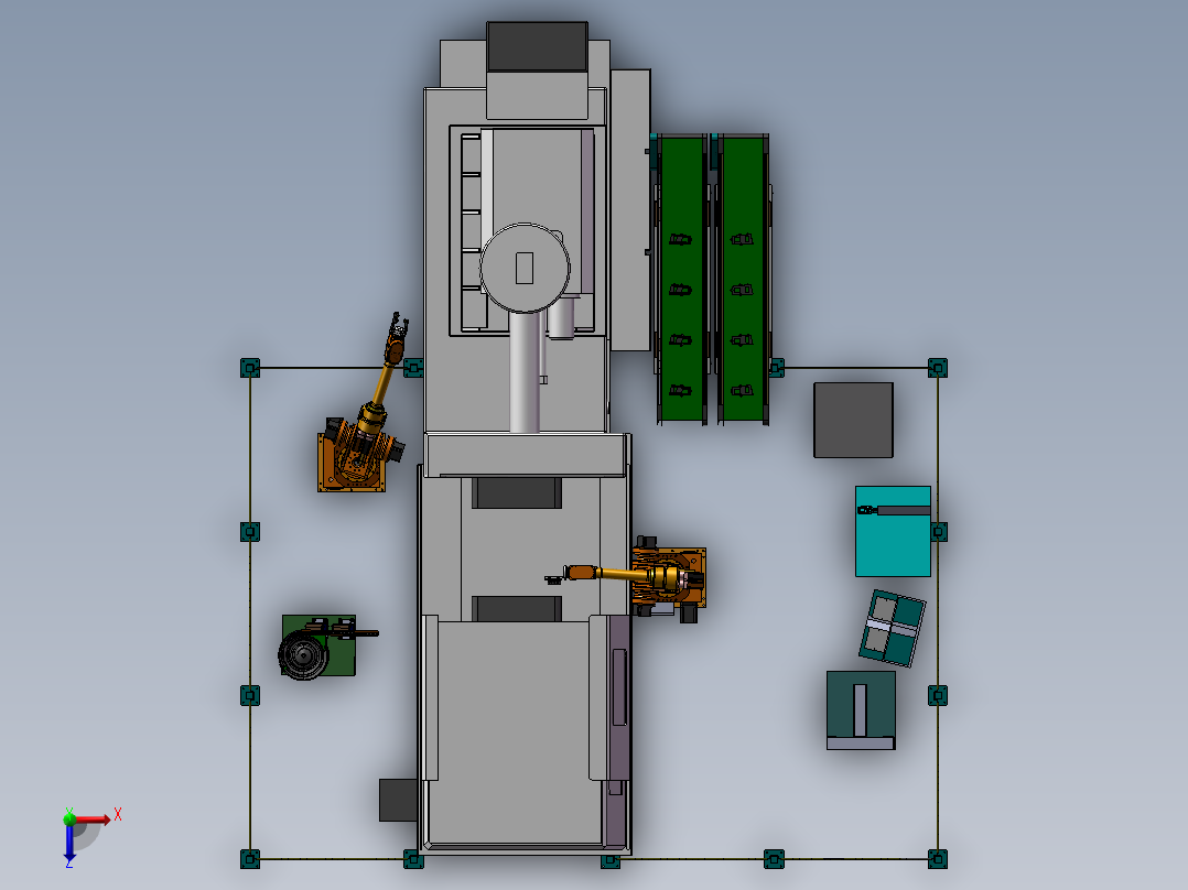 注塑产品自动化俯视图