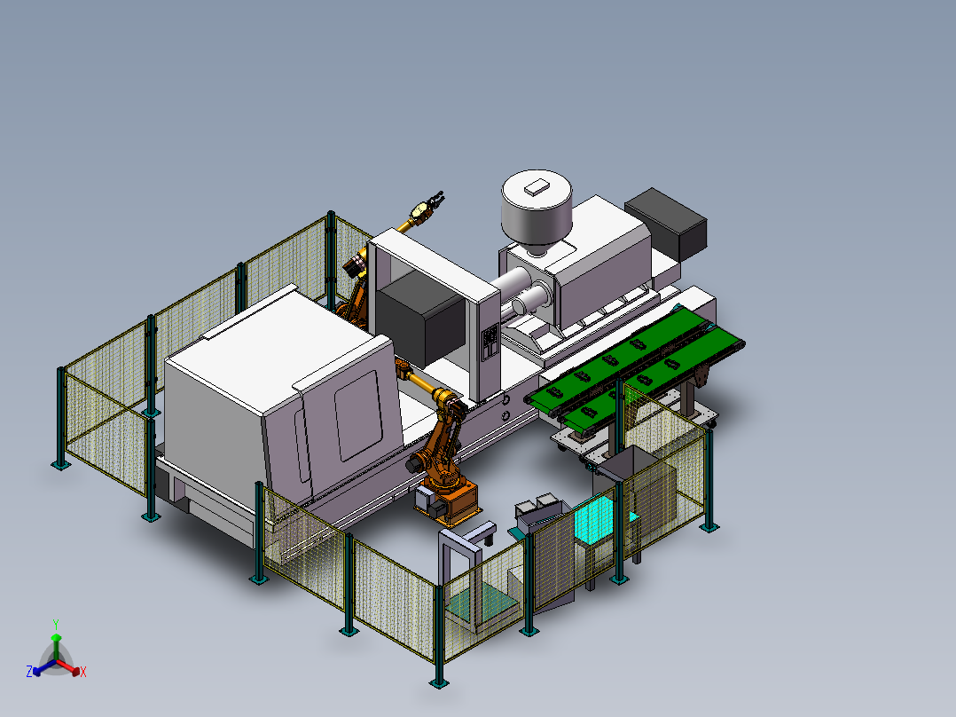 注塑产品自动化正等轴测图