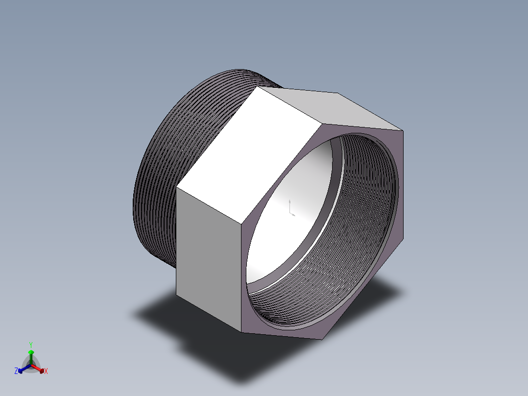 转接头-内外丝等径 DN100正等轴测图