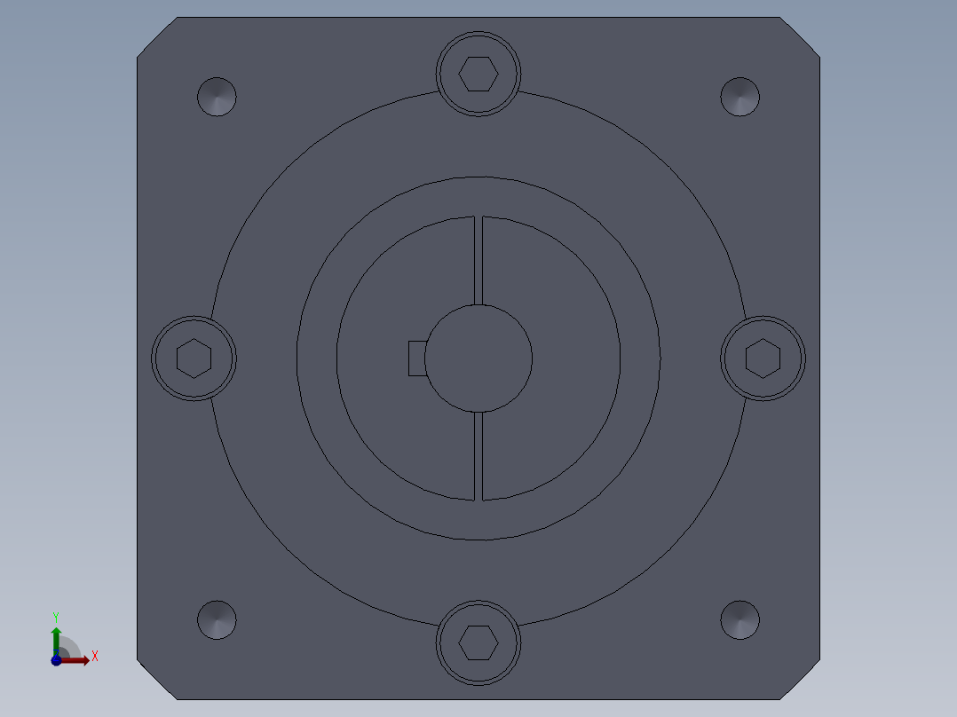 电动滑台模组PLF120-减速机模型前视图