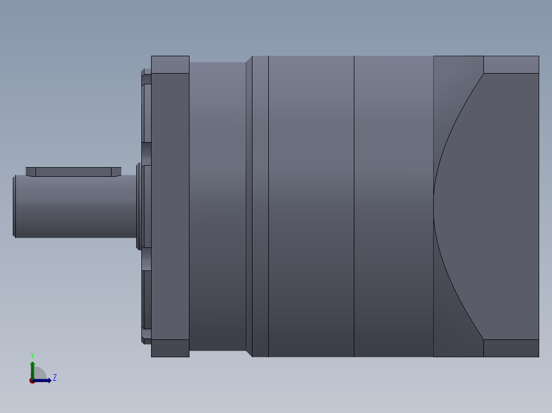 电动滑台模组PLF120-减速机模型左视图