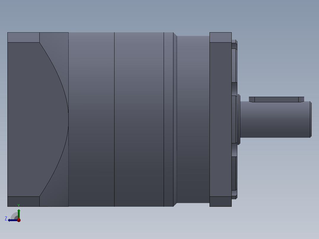 电动滑台模组PLF120-减速机模型右视图