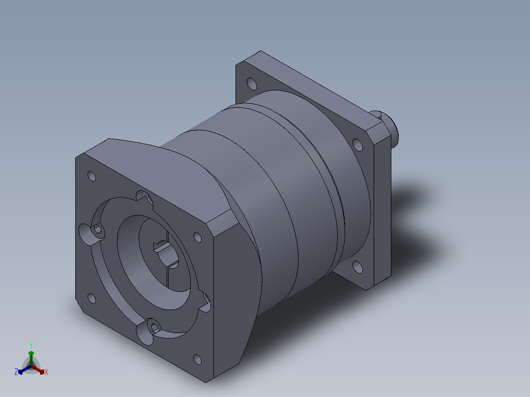 电动滑台模组PLF120-减速机模型正等轴测图