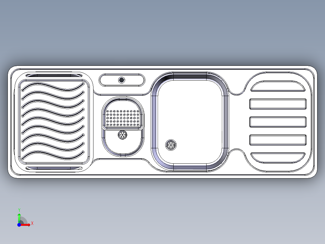 水槽、不锈钢水槽(126)前视图