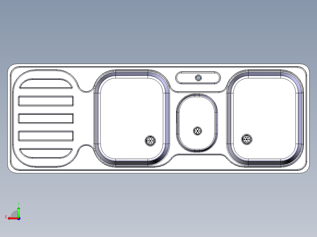 水槽、不锈钢水槽(126)后视图