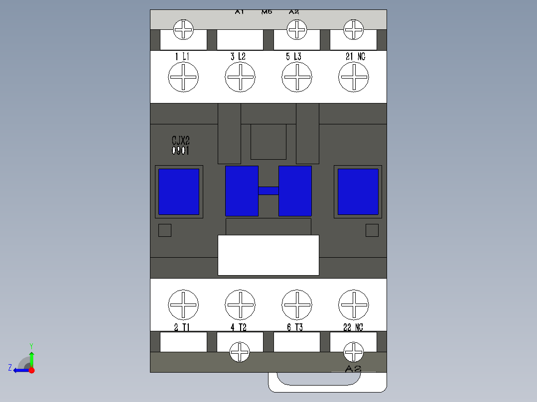 德力西电气 CJX2-9-01右视图