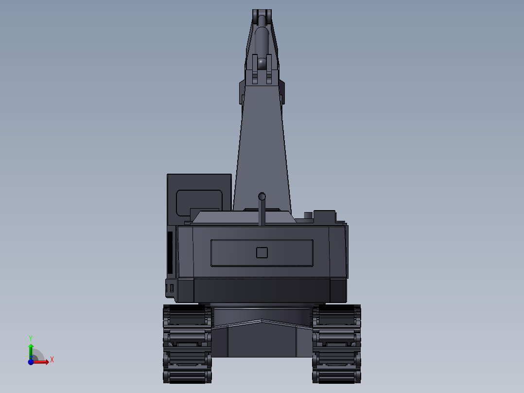 履带底盘挖掘机前视图