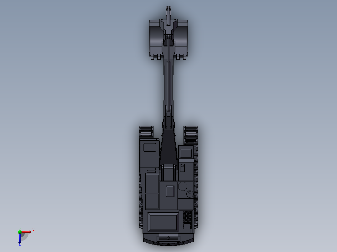 履带底盘挖掘机俯视图