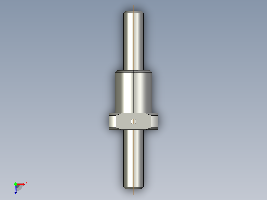JF1002-4滚珠丝杆3D模型俯视图