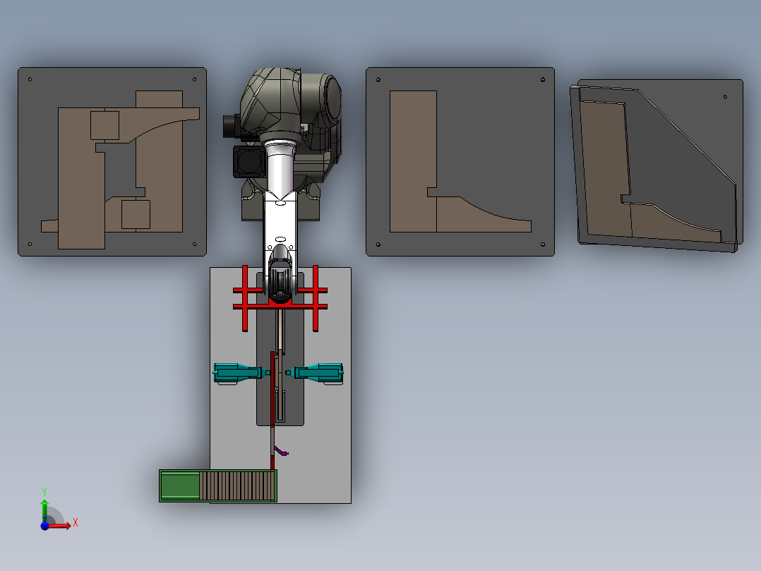 机器人木板拼接自动化方案前视图
