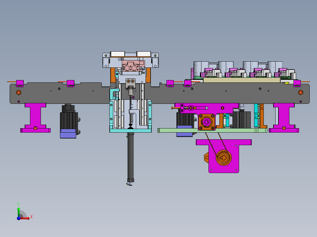 0.85米0.106米双带输送机构前视图