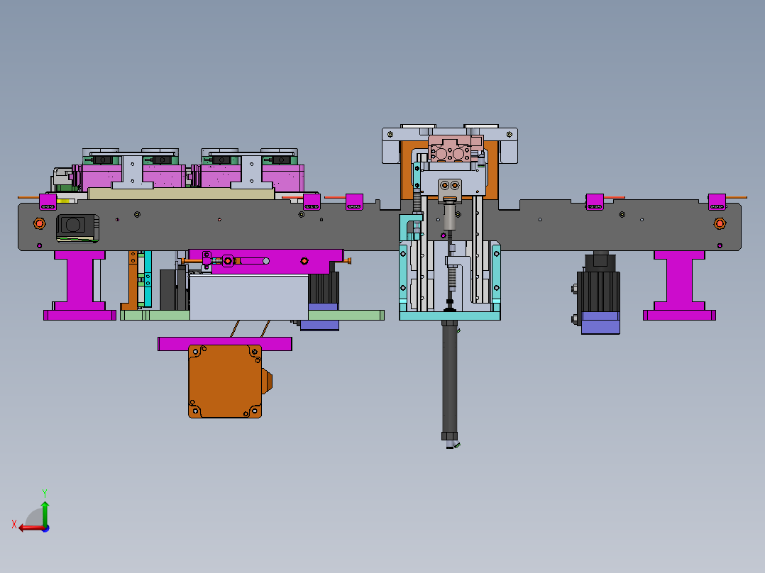0.85米0.106米双带输送机构后视图