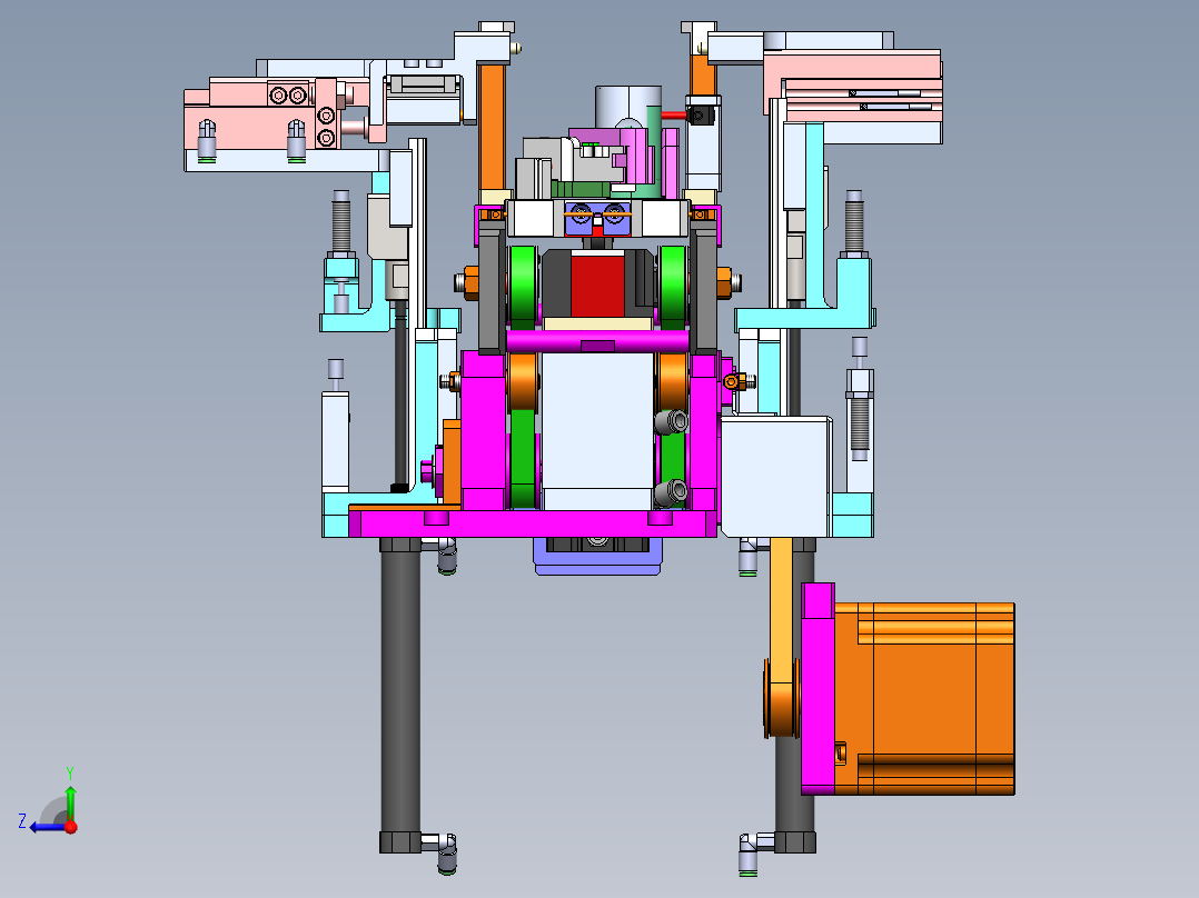 0.85米0.106米双带输送机构右视图