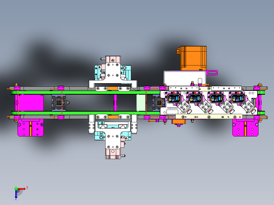 0.85米0.106米双带输送机构俯视图