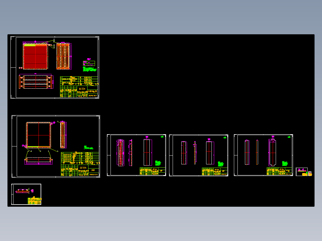 翅片管式换热器cad图纸总装配图及零件图cad图纸