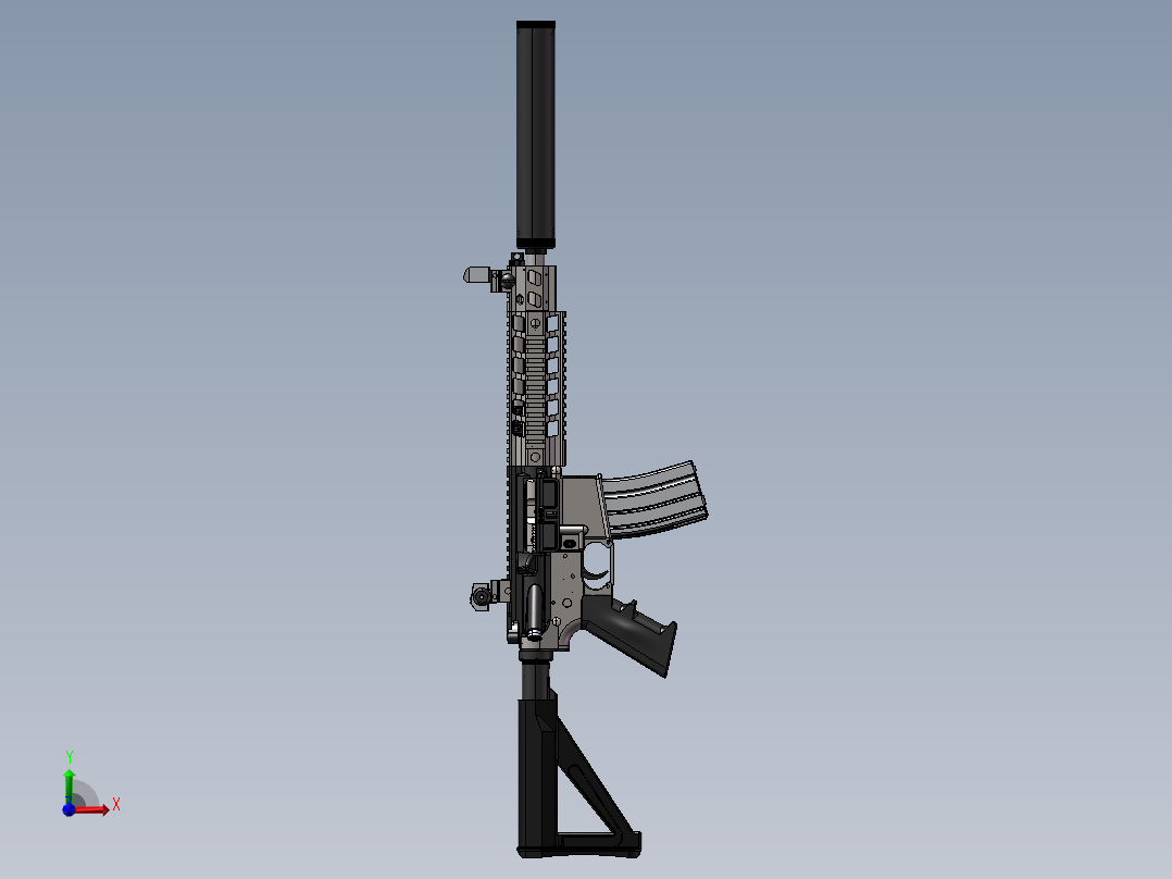 手枪左轮冲锋枪老式狙击步枪设计3D图纸sig516-1 2 STP SW UG X_T前视图