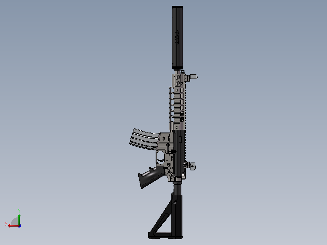 手枪左轮冲锋枪老式狙击步枪设计3D图纸sig516-1 2 STP SW UG X_T后视图