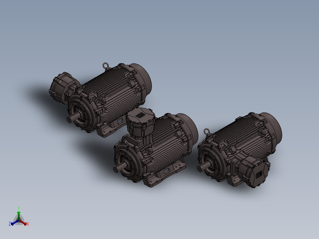 防爆电机Weg IEC W22 xdb plameproof 4-6-8正等轴测图