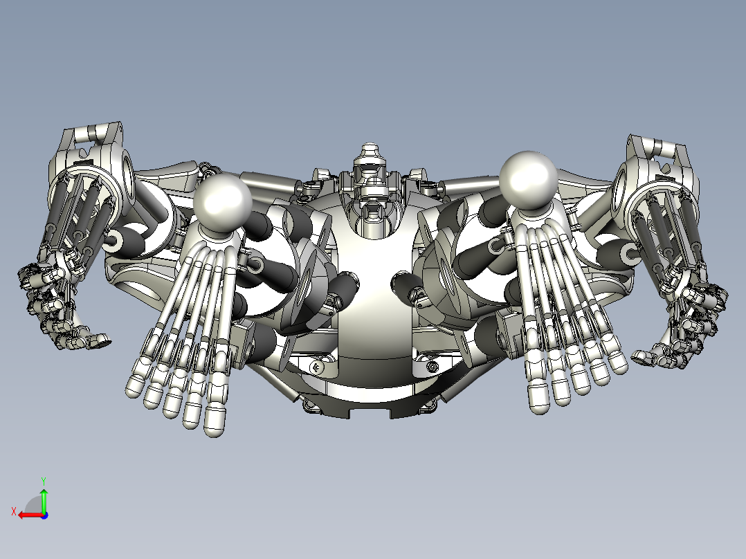 仿骨架机器人设计后视图