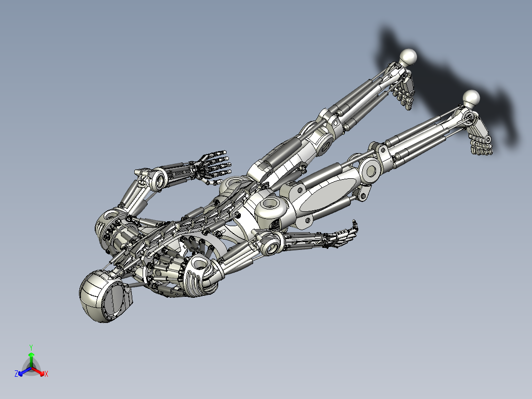 仿骨架机器人设计正等轴测图