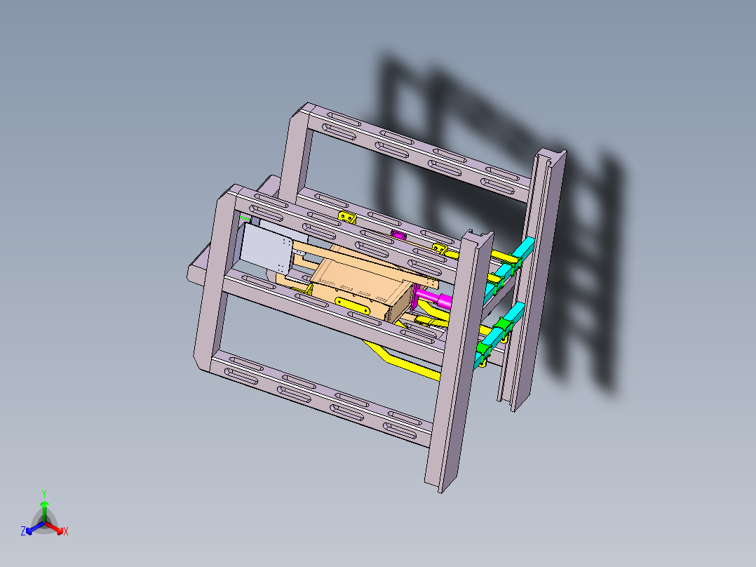 飞机复合材料翼盒装配型架柔性工装右视图