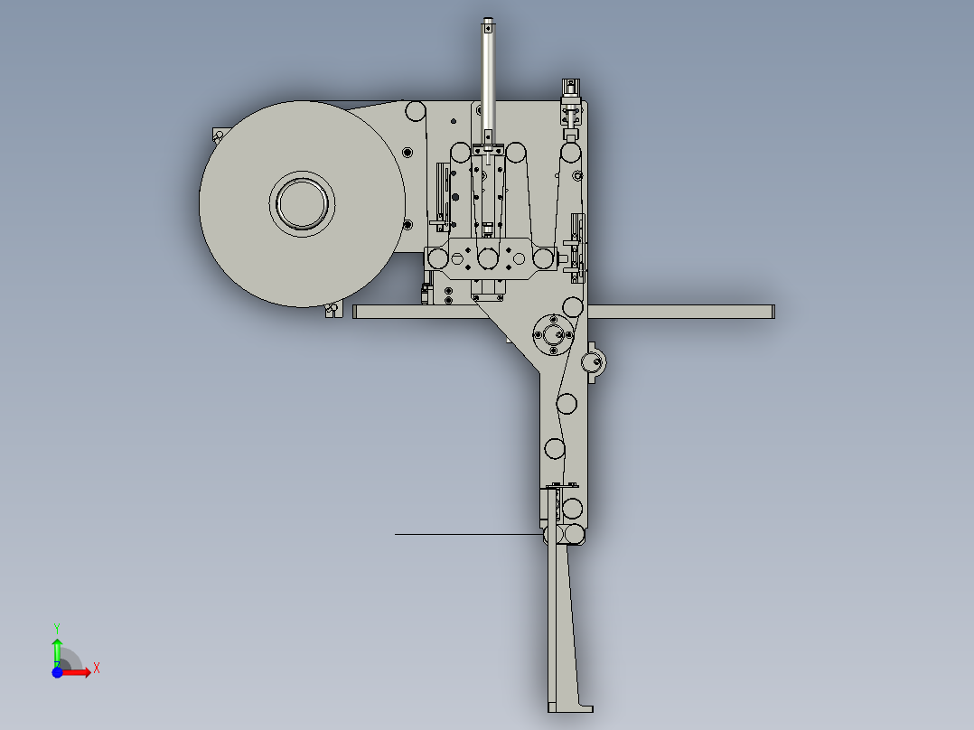 YSZ150B-02-00隔膜放卷机构前视图