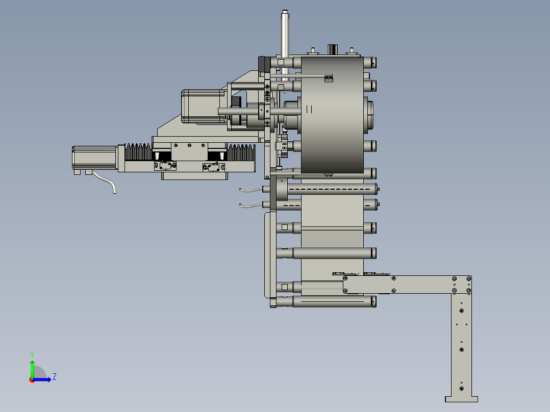 YSZ150B-02-00隔膜放卷机构左视图