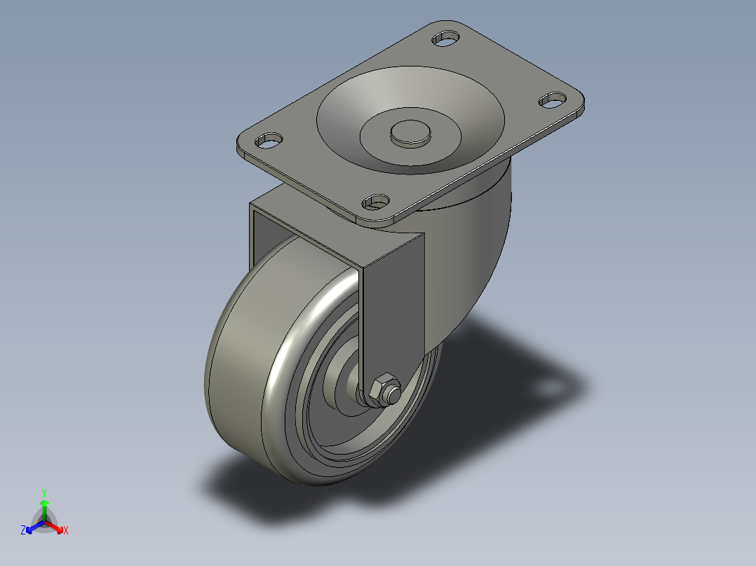 二系列中型万向轮S2-3046-445-B4主视图