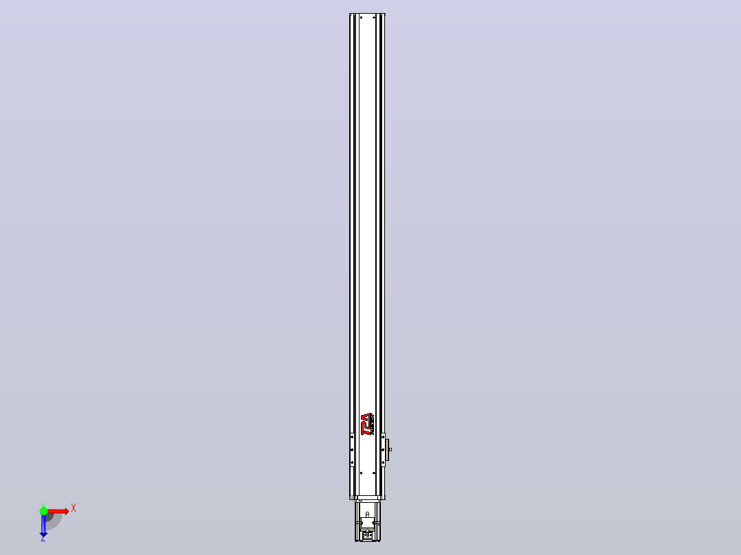 日规模组半封闭丝杆TPA-HNR-85S-1610C-L950-M-Y-P20-N3俯视图