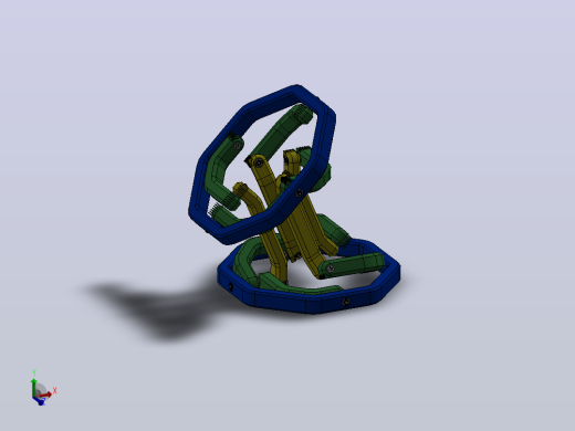 全向连杆结构腕关节III型3D图纸 Solidworks设计