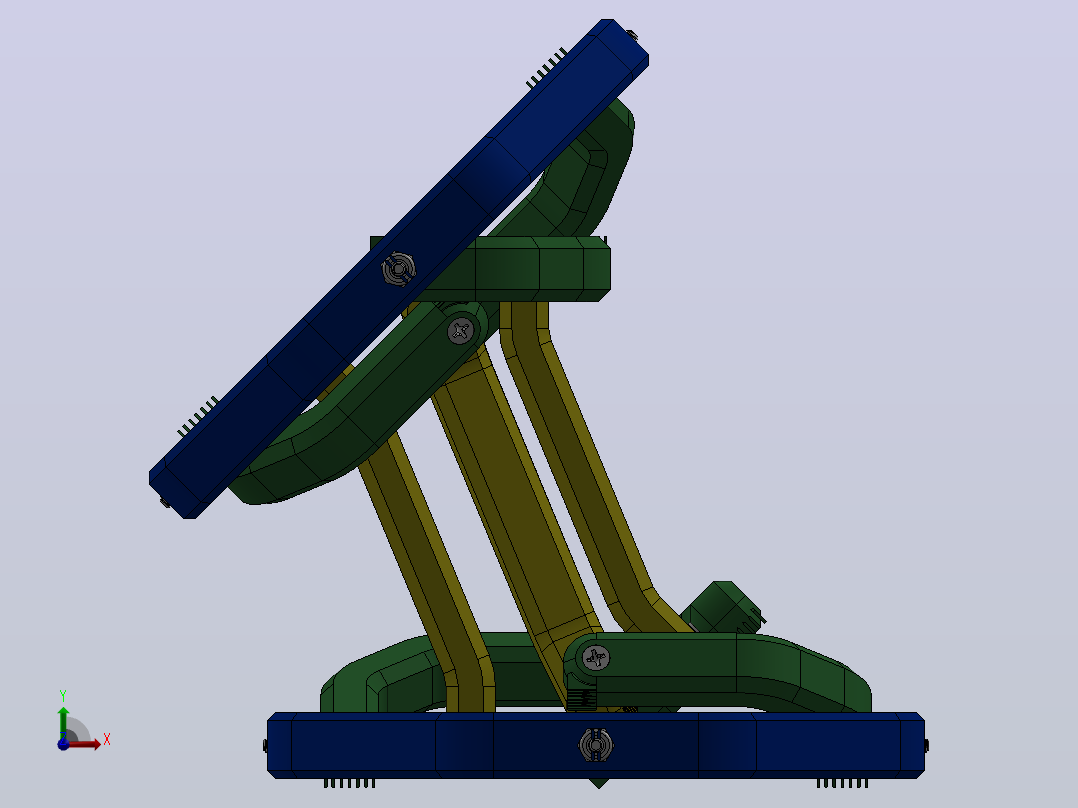 全向连杆结构腕关节III型3D图纸 Solidworks设计前视图