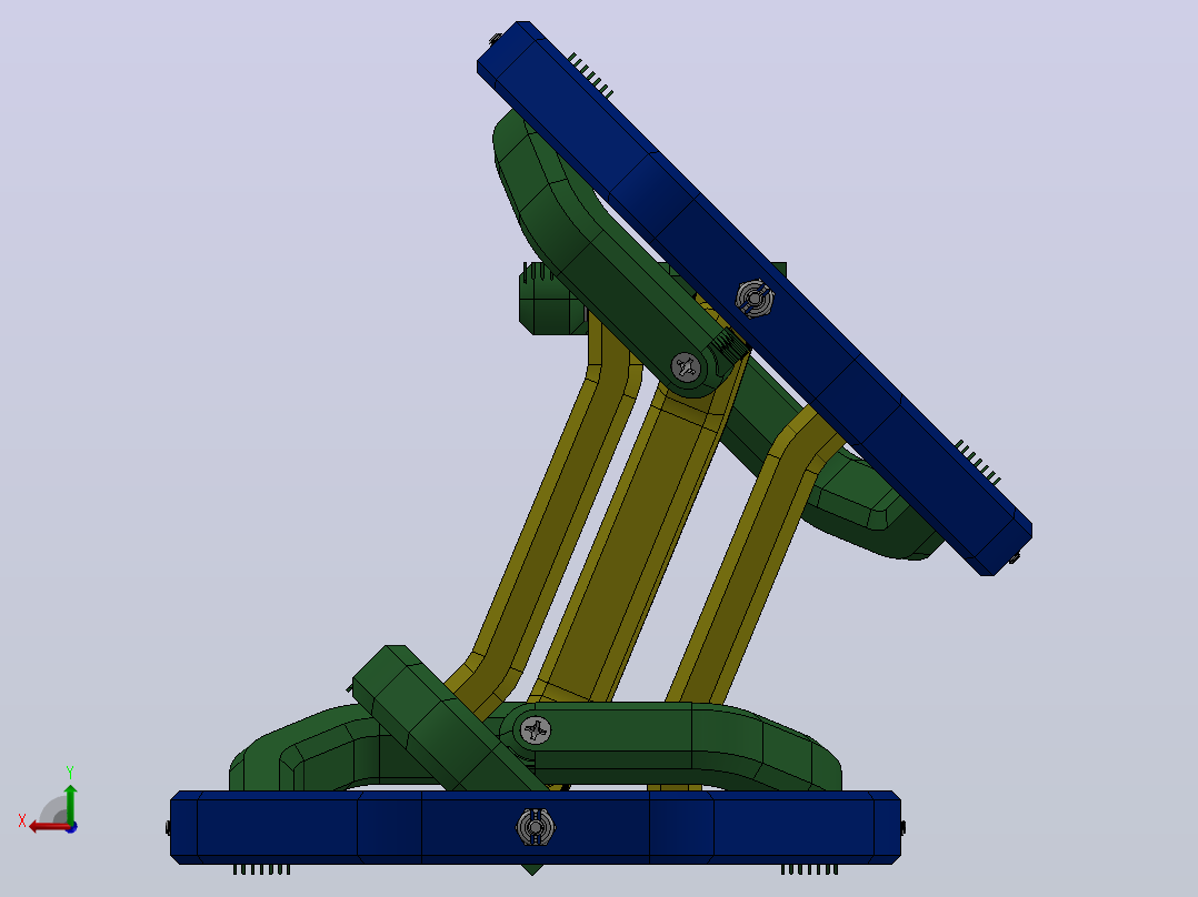 全向连杆结构腕关节III型3D图纸 Solidworks设计后视图
