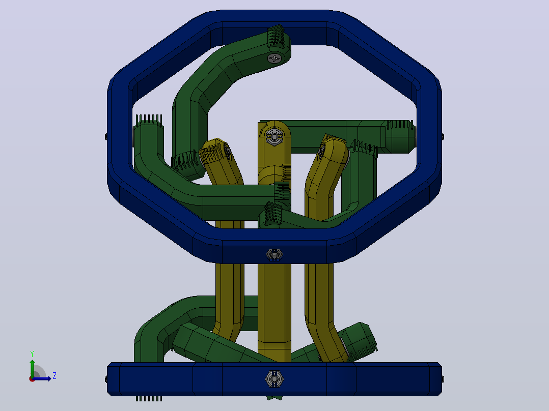 全向连杆结构腕关节III型3D图纸 Solidworks设计左视图