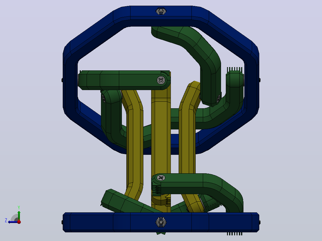 全向连杆结构腕关节III型3D图纸 Solidworks设计右视图