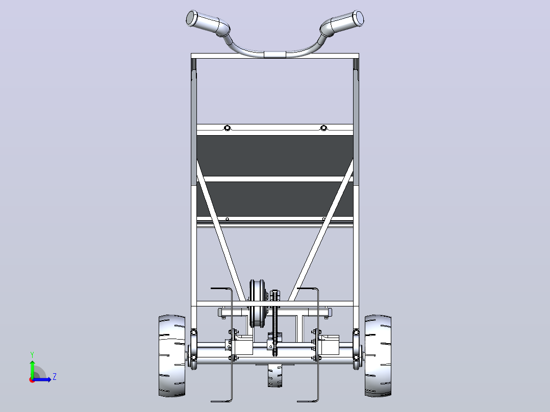 Solar+Powered+Tiller太阳能耕耘机3D数模图纸+STEP格式左视图