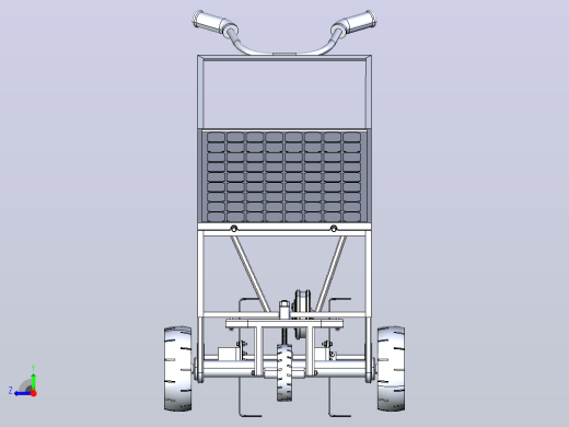 Solar+Powered+Tiller太阳能耕耘机3D数模图纸+STEP格式右视缩略图