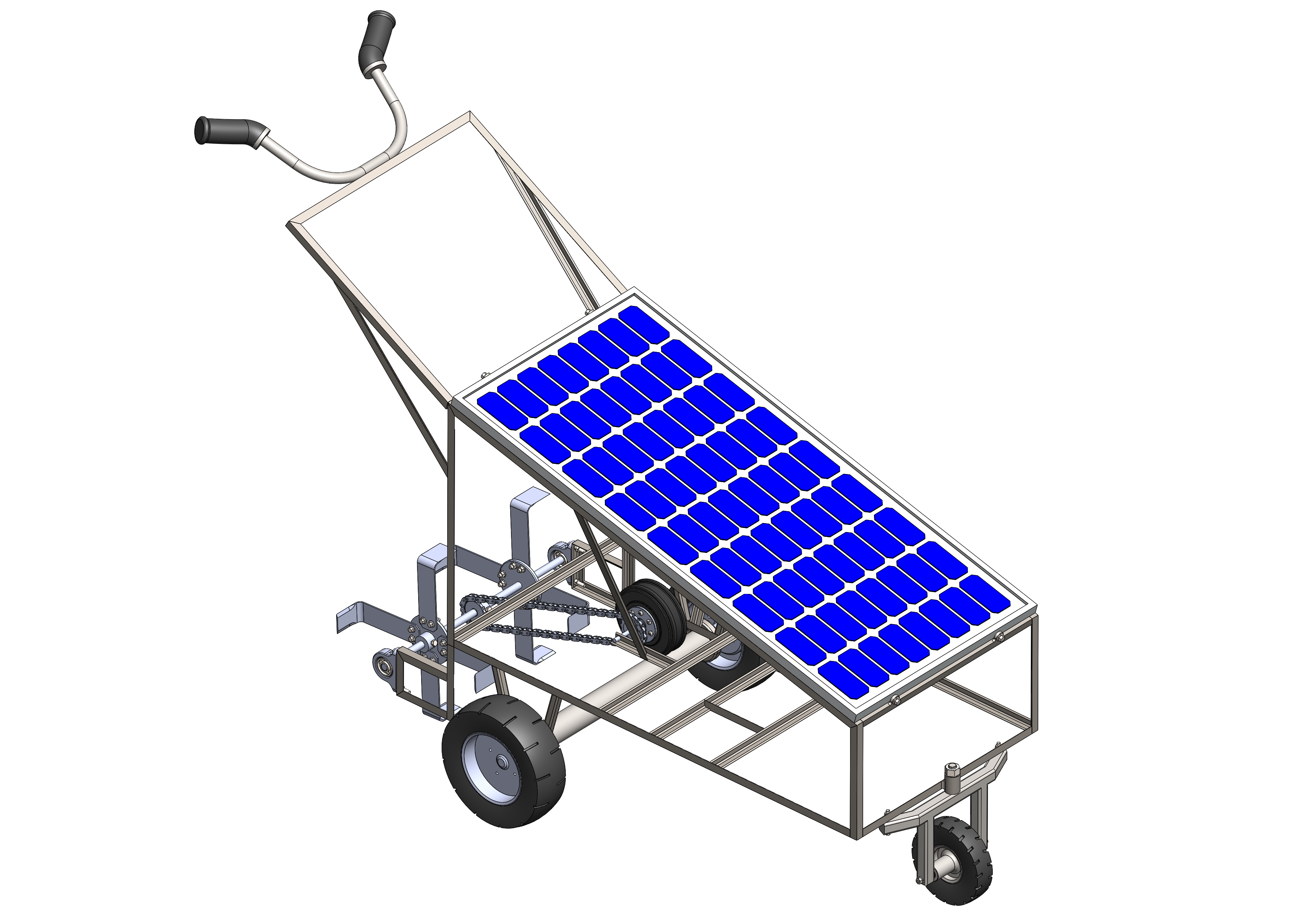 Solar+Powered+Tiller太阳能耕耘机3D数模图纸+STEP格式