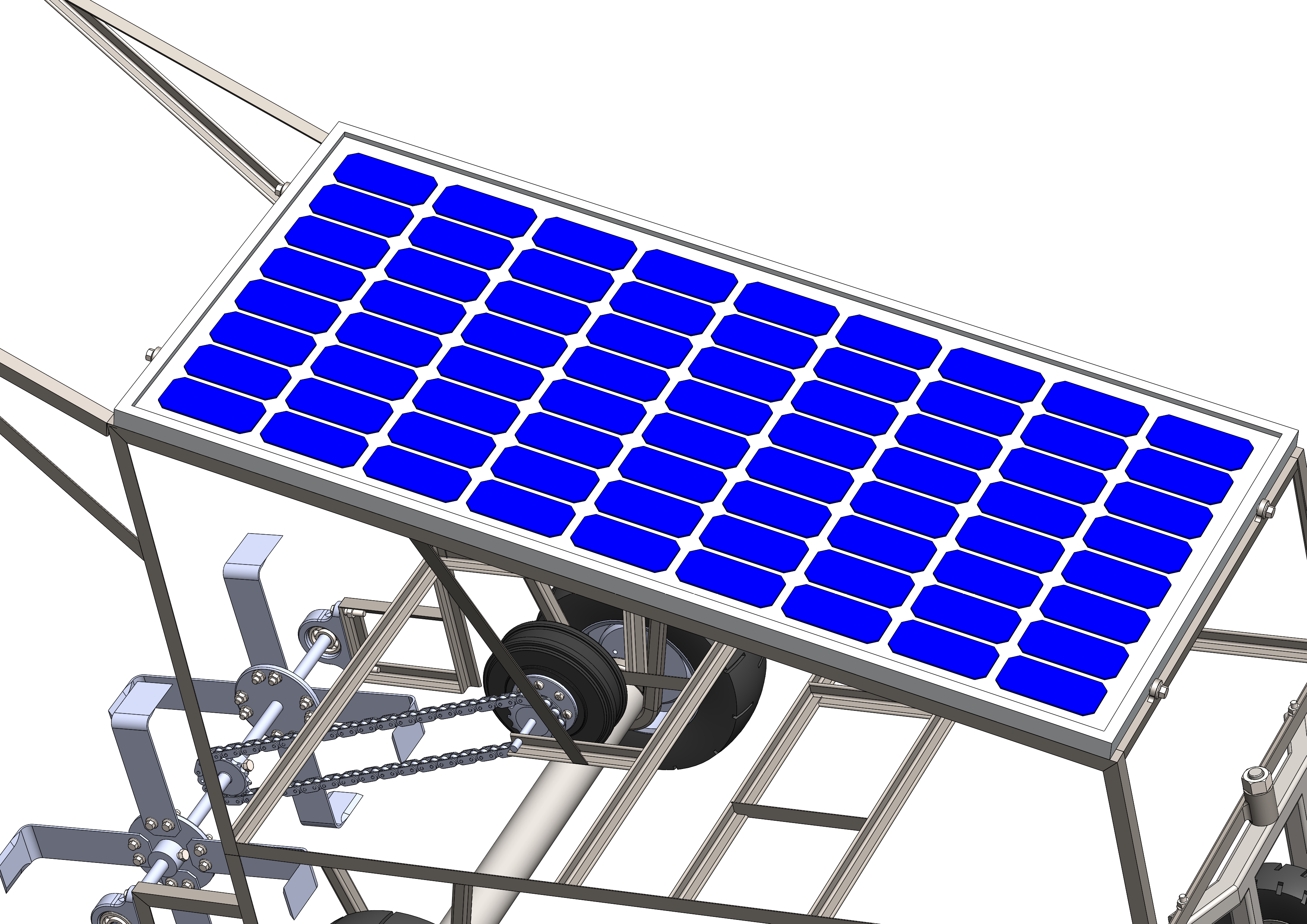 Solar+Powered+Tiller太阳能耕耘机3D数模图纸+STEP格式