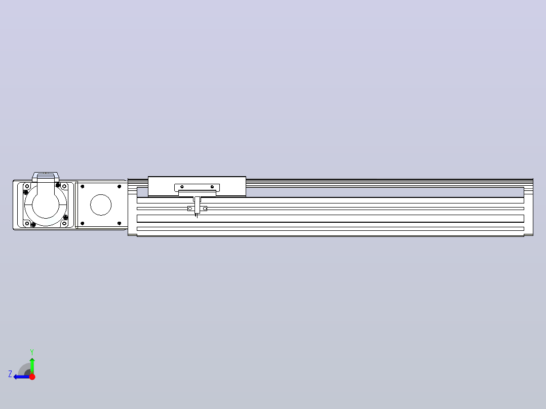 皮带直线轴半封闭可选导轨TPA-HNB-140D-120-L300-ML-Y-P40-N3右视图