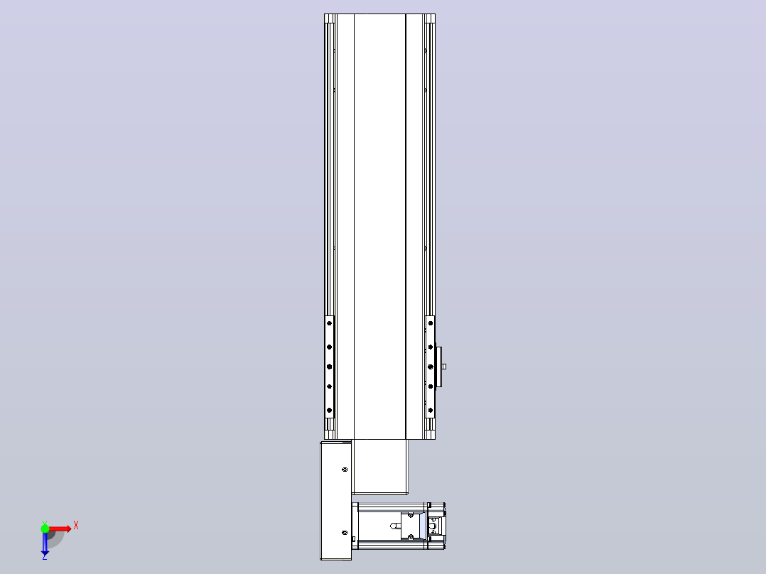 皮带直线轴半封闭可选导轨TPA-HNB-140D-120-L300-ML-Y-P40-N3俯视图