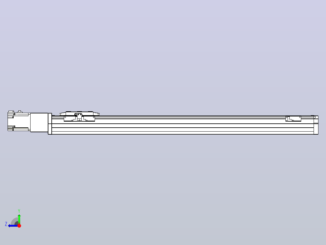 滚珠丝杠直线轴内置导轨TPA-GCR-80-1610C-L700-M-M40-N3右视图