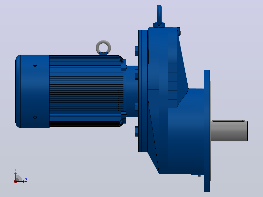 RXF157法兰轴伸式安装斜齿轮减速机RX157-Y5.5-8P-132S-M1-0°-Φ550左视图