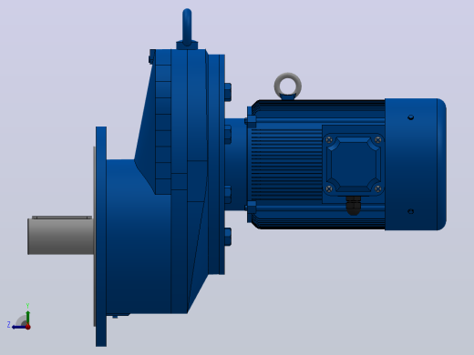RXF157法兰轴伸式安装斜齿轮减速机RX157-Y5.5-8P-132S-M1-0°-Φ550右视缩略图