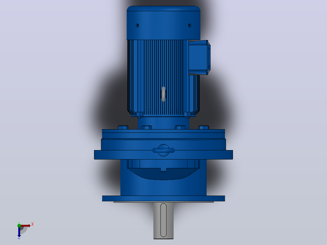 RXF157法兰轴伸式安装斜齿轮减速机RX157-Y5.5-8P-132S-M1-0°-Φ550俯视图